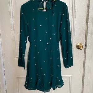 Lulu’s Forest Green Long Sleeve Backless Dress